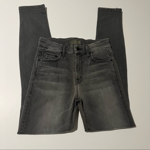 MOTHER Women's Skinny Jeans in Dark Gray - Picture 2 of 8